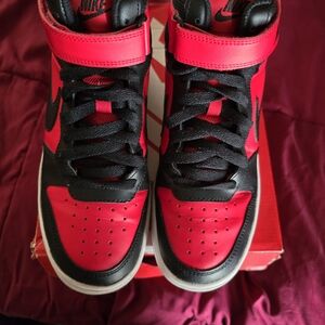 Nike Kids Red and Black Court Borough Mid 2